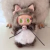Custom labubu Doll Original grey cat green eyes bread Handmade Modification | Limited RARE - Image 4